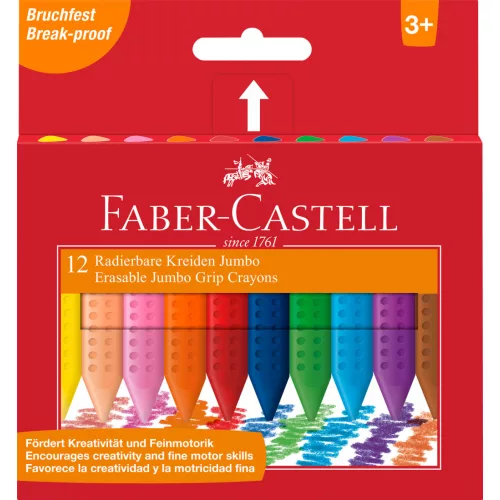 Faber-Castell Grip Zsírkréta Készlet 12 Darab/Készlet Háromszögletű Jumbo