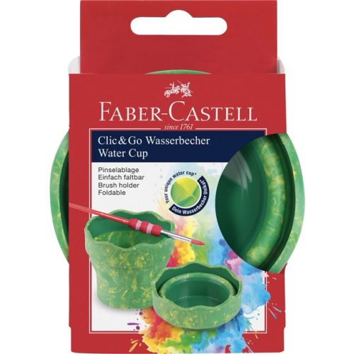 Faber-Castell Ecsettál Öszecsukható Zöld Márványos Click And Go