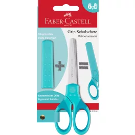   Faber-Castell Grip Iskolai Olló Kerek Hegyű Pengevédővel Türkiz
