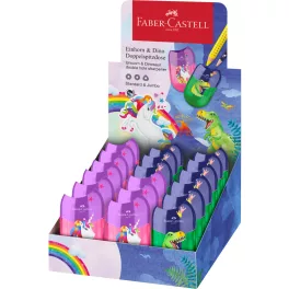   Faber-Castell Hegyező Műanyag Kétlyukú Tartályos Vegyes Mintákban
