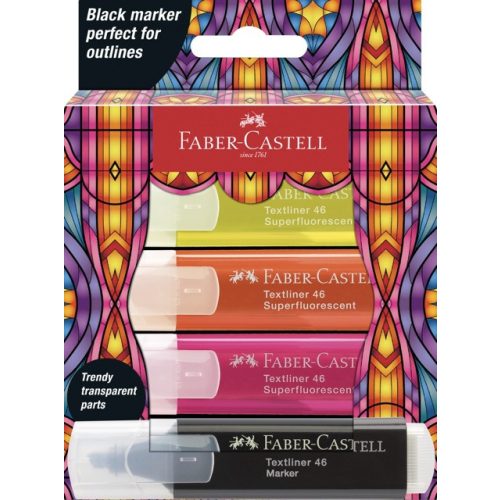 Faber-Castell Szövegkiemelő Készlet 4 Darab/Készlet Neon Színek 46 Glassy