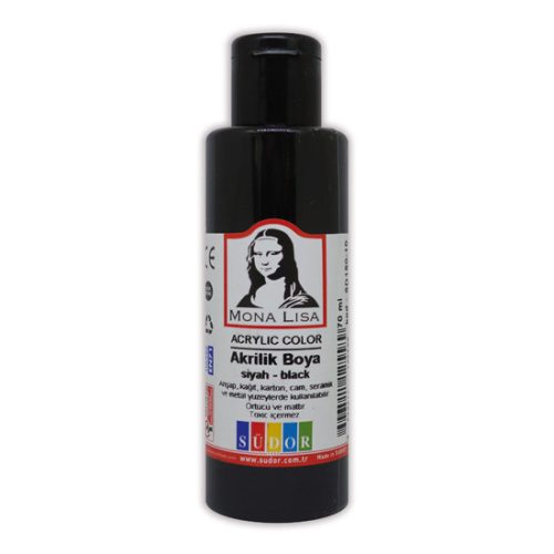 Mona Lisa Akrilfesték Fekete 70 ml