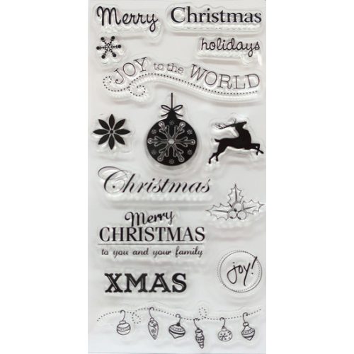 CreArt Nyomda Sablon Szett 101x203 mm Áttetsző X-mas Minta