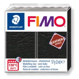 Fimo Süthető Gyurma Leather Effect 57 gramm Fekete