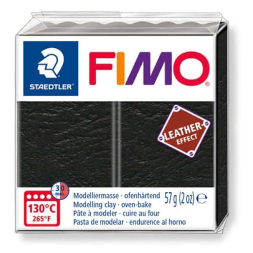 Fimo Süthető Gyurma Leather Effect 57 gramm Fekete