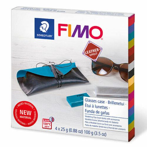Fimo Süthető Gyurma Készlet Leather Effect 4x25 gramm Szemüvegtok