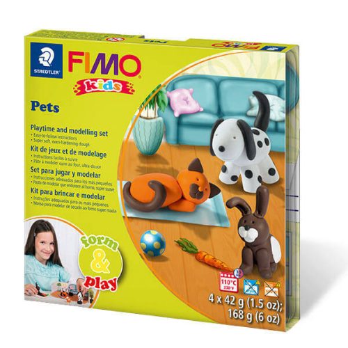 Fimo Süthető Gyurma Készlet Kids F&P 4x42 gramm Állatok