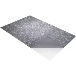   CreArt Öntapadós Dekorgumi Lap kb. 21x30 cm Csillámos Ezüst