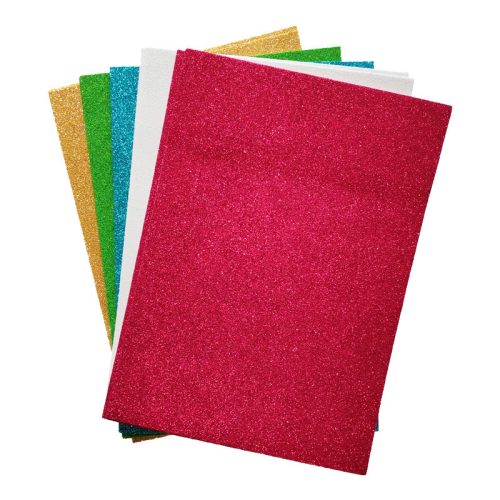 CreArt Öntapadós Dekorgumi Lap kb. 21x30 cm Csillámos Vegyes Színek Alapcsomag 10 Darab/Csomag