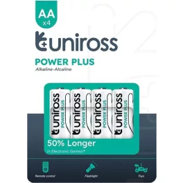   Uniross Power Plus Elem Ceruza AA LR6 1,5 V Tartós Alkáli 4 Darab/Csomag