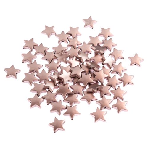 DP Craft Fűzőgyöngy Műanyag 1,5 cm Rózsa-Arany Csillagok 60 darab/csomag