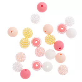   DP Craft Fűzőgyöngy Műanyag 1,2 cm 21 Darab/Csomag Cotton Candy