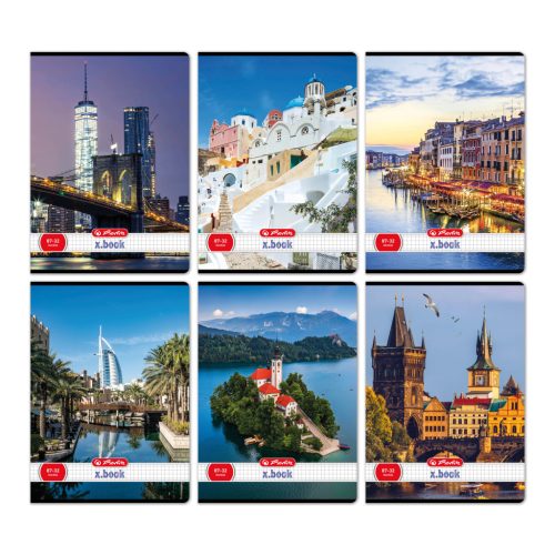 Herlitz Füzet A/4 32 Lapos Négyzetrácsos City Vegyes Minta