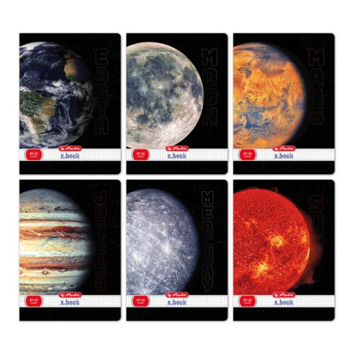 Herlitz Füzet A/4 32 Lapos Négyzetrácsos Galactic Vegyes Minta