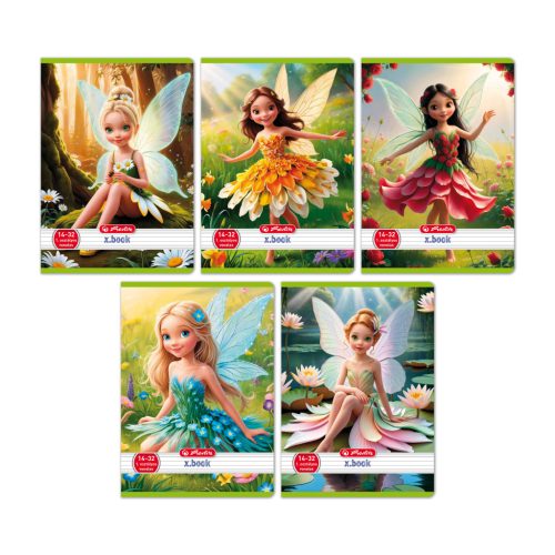 Herlitz Füzet A/5 32 Lapos I. Osztályos Vonalas Flower Fairy Vegyes Minta