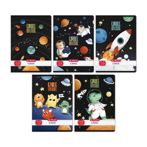 Herlitz Füzet A/5 32 Lapos II. Osztályos Vonalas Space Adventures Vegyes Minta