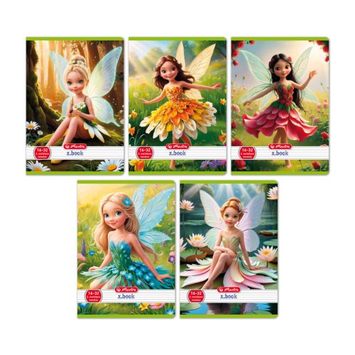 Herlitz Füzet A/5 32 Lapos II. Osztályos Vonalas Flower Fairy Vegyes Minta