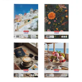 Herlitz Spirálfüzet A/5 80 Lapos Vonalas Vegyes Minták
