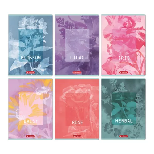 Herlitz Füzet A/4 32 Lapos Négyzetrácsos Blossom Vegyes Minták
