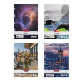 Herlitz Spirálfüzet A/5 80 Lapos Vonalas Vegyes Minták