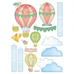 Üdvözlőlap szett 3D tavaszi 2 minta(hőlégballon bagoly)