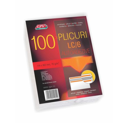 Öntapadós Boríték LC/6 kb. 100 Darab/Csomag