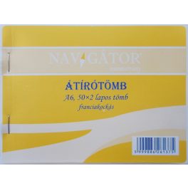 Átírótömb A/6 50x2 Lapos Franciakockás