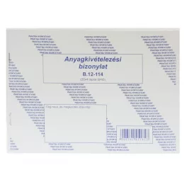 B. 12-114/V anyag készl. kivét biz. A/5 fekvő 25*4 lap