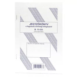 B. 13-233/V jegyzőkönyv vásárló minőségi kifogás…