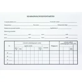 B. 18-50 szabadság nyilvántartó A/5