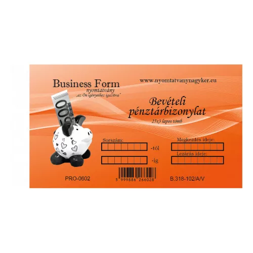 B. 318-102/a/V. bevételi pénztárbizonylat
