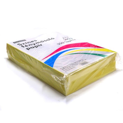 Papírgaléria Színes Fénymásolópapír A/4 Világos Sárga 160 gramm 250 lap/csomag