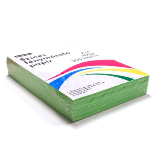 Papírgaléria Színes Fénymásolópapír A/4 Világos Zöld 160 gramm 250 lap/Csomag