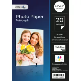   OfficeArt Fotópapír A/4 210 gramm Fényes Tintasugaras Nyomtatóhoz 20 lap/Csomag