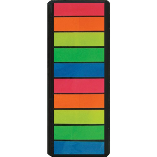 OfficeArt Jelölőcimke 1,2x4,5 cm Neon Szín Négyszögletű 10 Szín 25 Lap/Szín