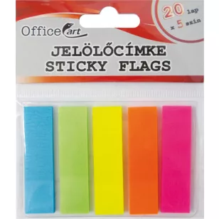   OfficeArt Jelölőcímke 12x45 mm 20 Lap/Szín 5 Szín/Csomag Írható Öntapadó Négyzetes