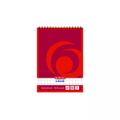 Herlitz Jegyzettömb A/7 50 Lapos Kockás Felülspirálozott, Famentes Belívvel