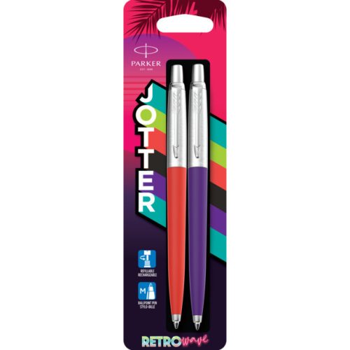 PARKER ROYAL JOTTER RETRO WAVE '80s GOLYÓSTOLL , PIROS/LILA, EZÜST KLIPSZ 2186314