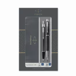   Parker Im Metál Lakk Fekete Golyóstoll + Töltőtoll Ezüst Klipsz 2093215