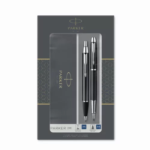 Parker Im Metál Lakk Fekete Golyóstoll + Töltőtoll Ezüst Klipsz 2093215
