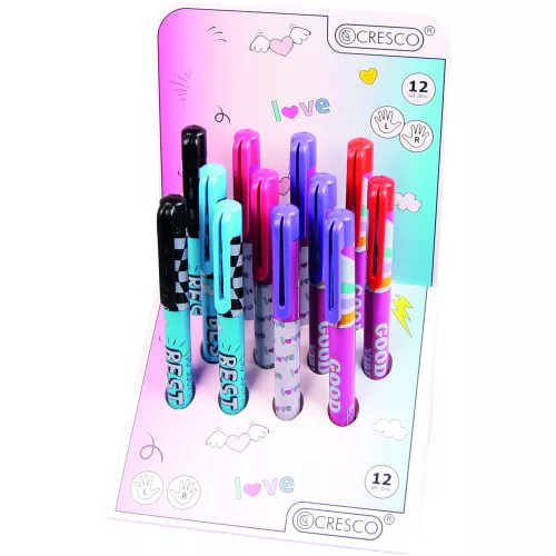 Cresco Töltőtoll Kék Színű 1 mm Vegyes Mintákban Junior Love DP12