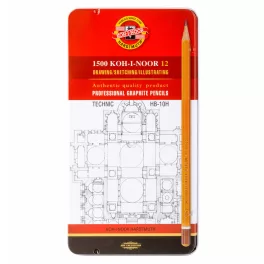KOH-I-NOOR 1502/1 GRAFITCERUZA TECHNIC SZETT FÉMDOBOZ