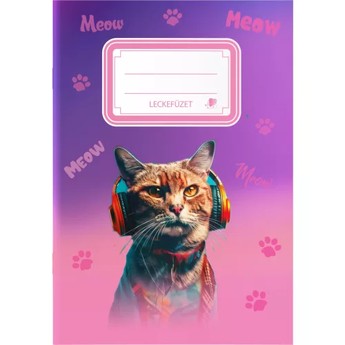 Süni Leckefüzet Tűzött A/5 34 Lapos Cats