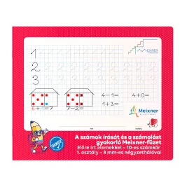   Süni Írásgyakorló Füzet 24,5x29,5 cm Meixner-féle 1. Osztályos Nagy Négyzetrácsos Számok Írásához és Számoláshoz 10-es Számkörben 32 Lapos