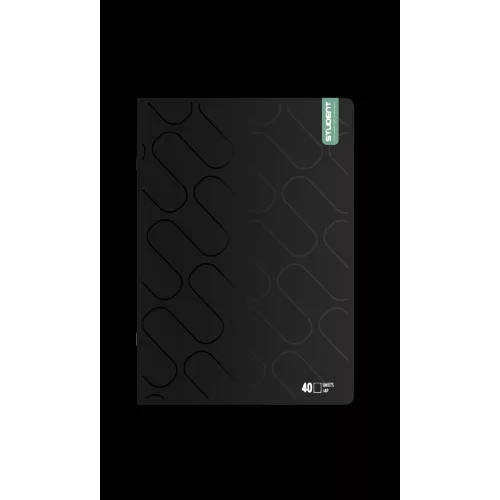Student Füzet A/4 Sima 40 Lapos Black Prémium