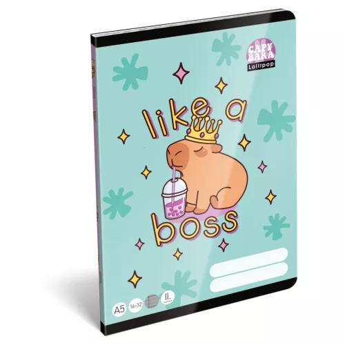 LizzySuli Füzet Tűzött A/5 16-32 2. Osztályos 32 Lapos Lollipop Capybara