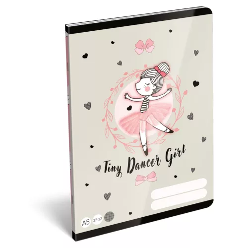 LizzySuli Füzet Tűzött A/5 Négyzetrácsos 27-32 32 Lapos Tiny Dancer Lovely Ballerina