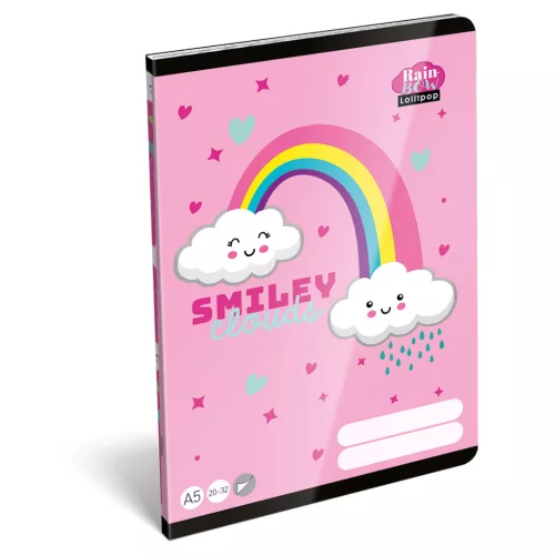 LizzySuli Füzet Tűzött A/5 Sima 20-32 32 Lapos Lollipop Rainbow