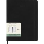 MOLESKINE HATÁRIDŐNAPLÓ 2025 12 HÓNAP HETI TERVEZŐ PUHA FEKETE "XL"