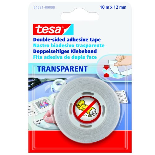 TESA 64621 KÉTOLDALAS RAGASZTÓSZALAG 10MX12MM ÁTLÁTSZÓ